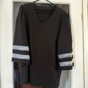Black v neck blouse top